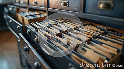 Organized folders and search function for efficient document management. Stock Photo