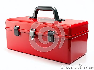 Organized Red Toolbox Silhouette A Visual Guide to Efficient Tool Storage and Workshop Organization Stock Photo