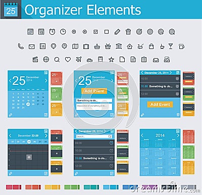 Organizer elements Vector Illustration