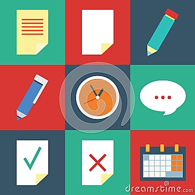 Organizer icon set Vector Illustration