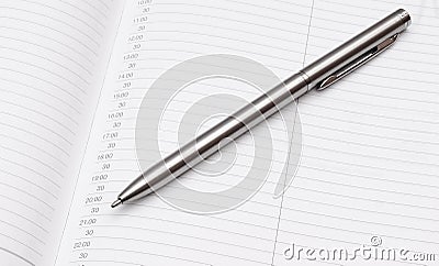 Organizer and pen. business background Stock Photo