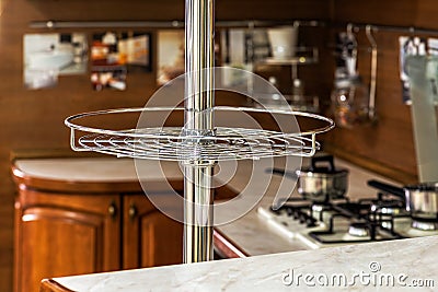 Organizers for kitchen utensils. Furniture accessories. Built in equipment Stock Photo