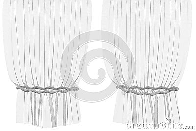 Organza curtains isolated Stock Photo