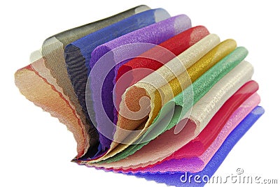Organza fabric sampler Stock Photo