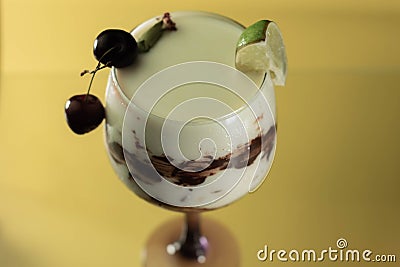 Orgasm cocktail prepared with love and patience and lots of love photographed in a dive Stock Photo