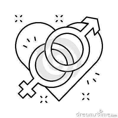 orgasm sex line icon vector illustration Vector Illustration