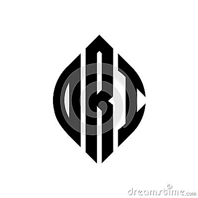ORI circle letter logo design with circle and ellipse shape. ORI ellipse letters with typographic style. The three initials form a Vector Illustration