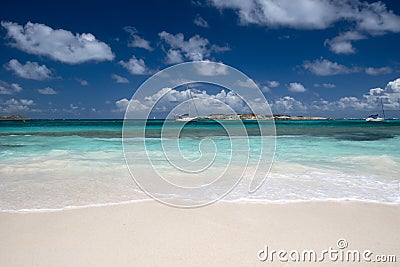 Orient Bay beach in St. Martin in the Caribbean Stock Photo