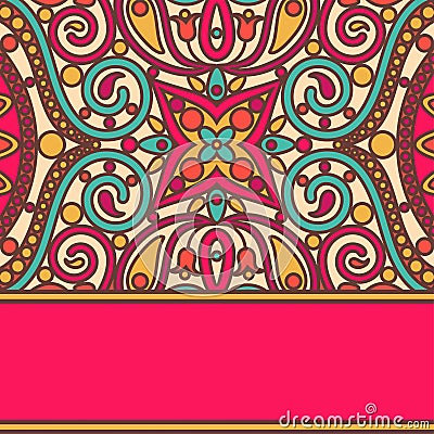 Orient bright lace card Vector Illustration