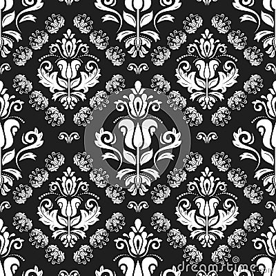 Orient Damask Seamless Background With Arabesques Stock Photo