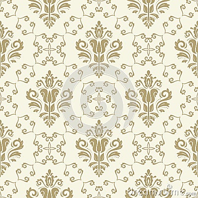 Orient Damask Seamless Vector Background With Arabesques Stock Photo