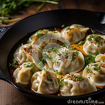Orient-inspired Skillet Dumplings With Herbs: A Unique Oud Bruin Twist Stock Photo