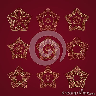 Orient star set Vector Illustration