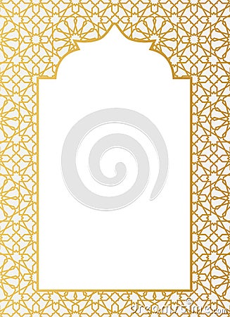 Oriental arabic golden arch Vector Illustration