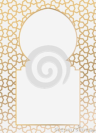Oriental arabic golden arch Vector Illustration