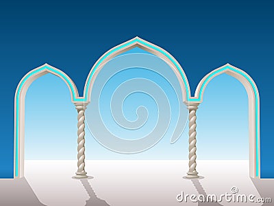 Oriental archway background Vector Illustration