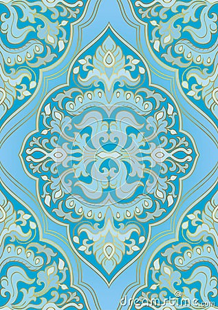 Oriental blue ornament Vector Illustration