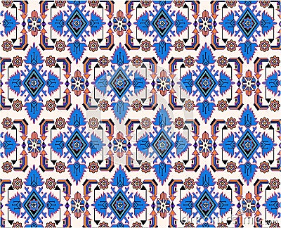 Oriental blue white carpet vector Vector Illustration
