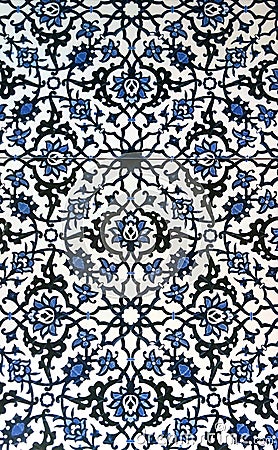 Oriental Blue and White Pattern Stock Photo