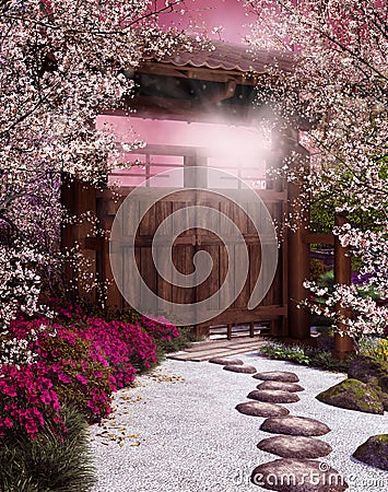 Oriental garden Stock Photo