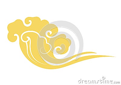 Oriental isolated pattern object spiral curve cross retro cloud abstract Vector Illustration