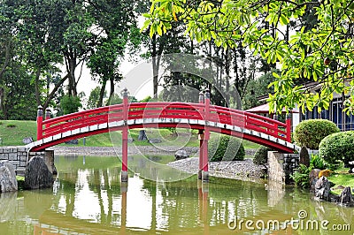 Oriental Japanese bridge Stock Photo