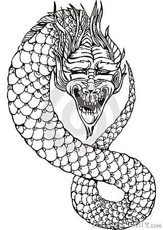 Oriental legless dragon Vector Illustration