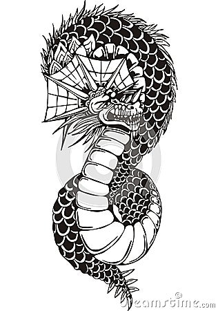 Oriental legless dragon Vector Illustration