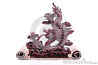 Oriental Marble Dragon Sculpture Stock Photo