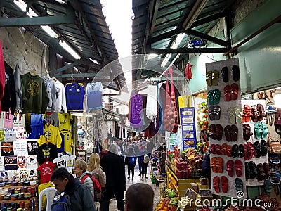 Oriental market in old Jerusalem offers variety of middle east products Editorial Stock Photo