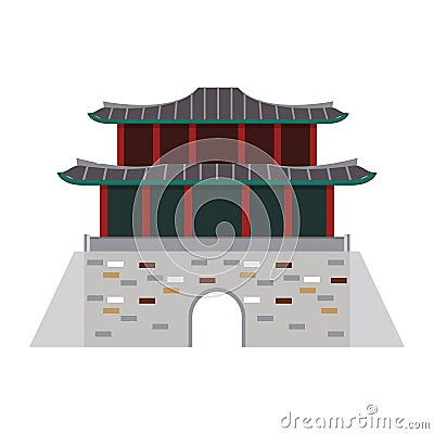 Oriental palace icon cartoon isolated Vector Illustration