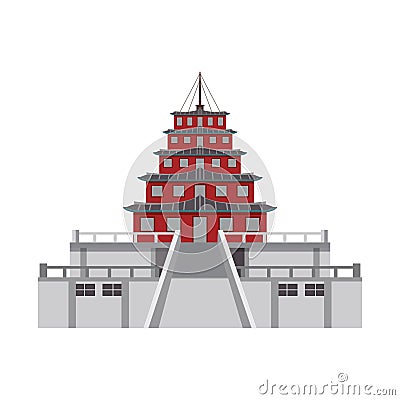 Oriental palace icon cartoon isolated Vector Illustration