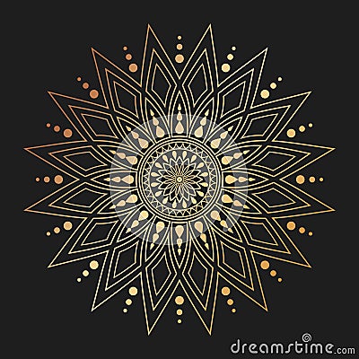 Vintage decorative golden mandala. Vector Illustration