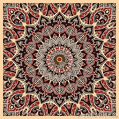 Oriental pattern for carpet. Vector Illustration