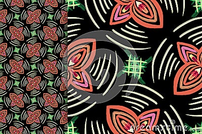 Oriental pattern coffe color, illustration. Flower Mandala. Vintage decorative elements. Ornament. on a black background Cartoon Illustration