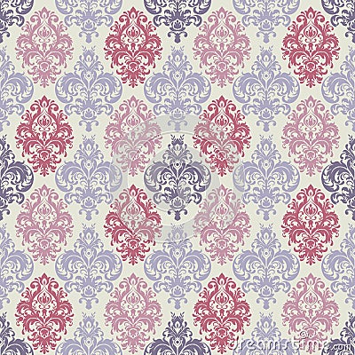 Oriental pattern with damask, arabesque and floral elements. Seamless abstract background. Vector Illustration