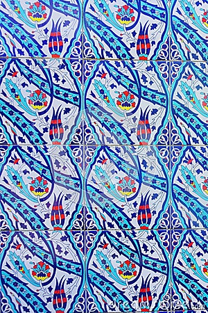 Oriental pattern on the finishing tile Stock Photo
