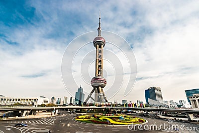 Oriental Pearl Tower pudong shanghai china Stock Photo