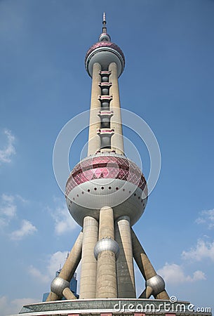 Oriental Pearl Tower - Shanghai TV Station Stock Photo