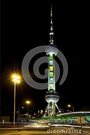 The Oriental Pearl TV Tower Of Shanghai Stock Photo
