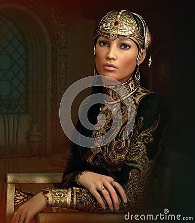 Oriental Princess, 3d CG Stock Photo