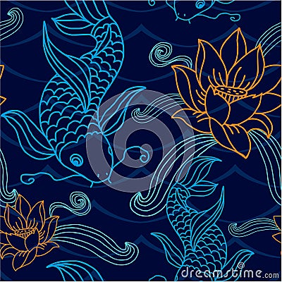 Oriental Seamless Background Vector Illustration