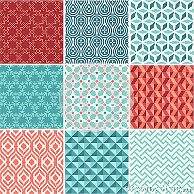 Oriental seamless pattern collection Vector Illustration