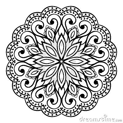 Oriental simple mandala. Vector Illustration