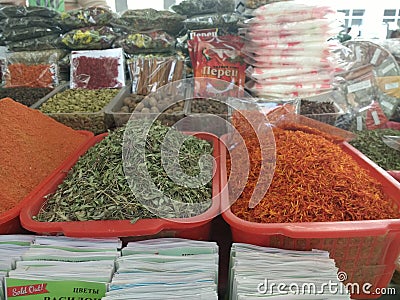 oriental spice bazaar Urgench Uzbekistan asia Stock Photo