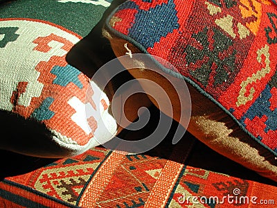 Oriental style cushions Stock Photo