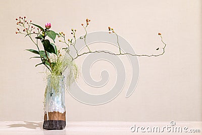 Oriental style flower arrangement Stock Photo