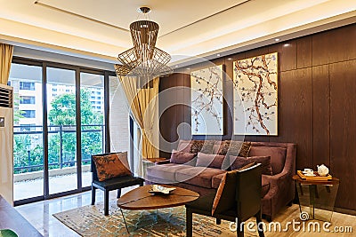 Oriental style luxury living room Stock Photo