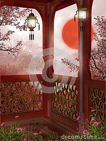 Oriental sunrise Stock Photo