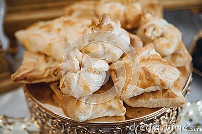 Oriental sweets of baklava close-up Stock Photo